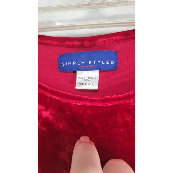 Girls Simply Styled by Sears Velour Holiday Dress Sz M 10/12 - Picture 8 of 8